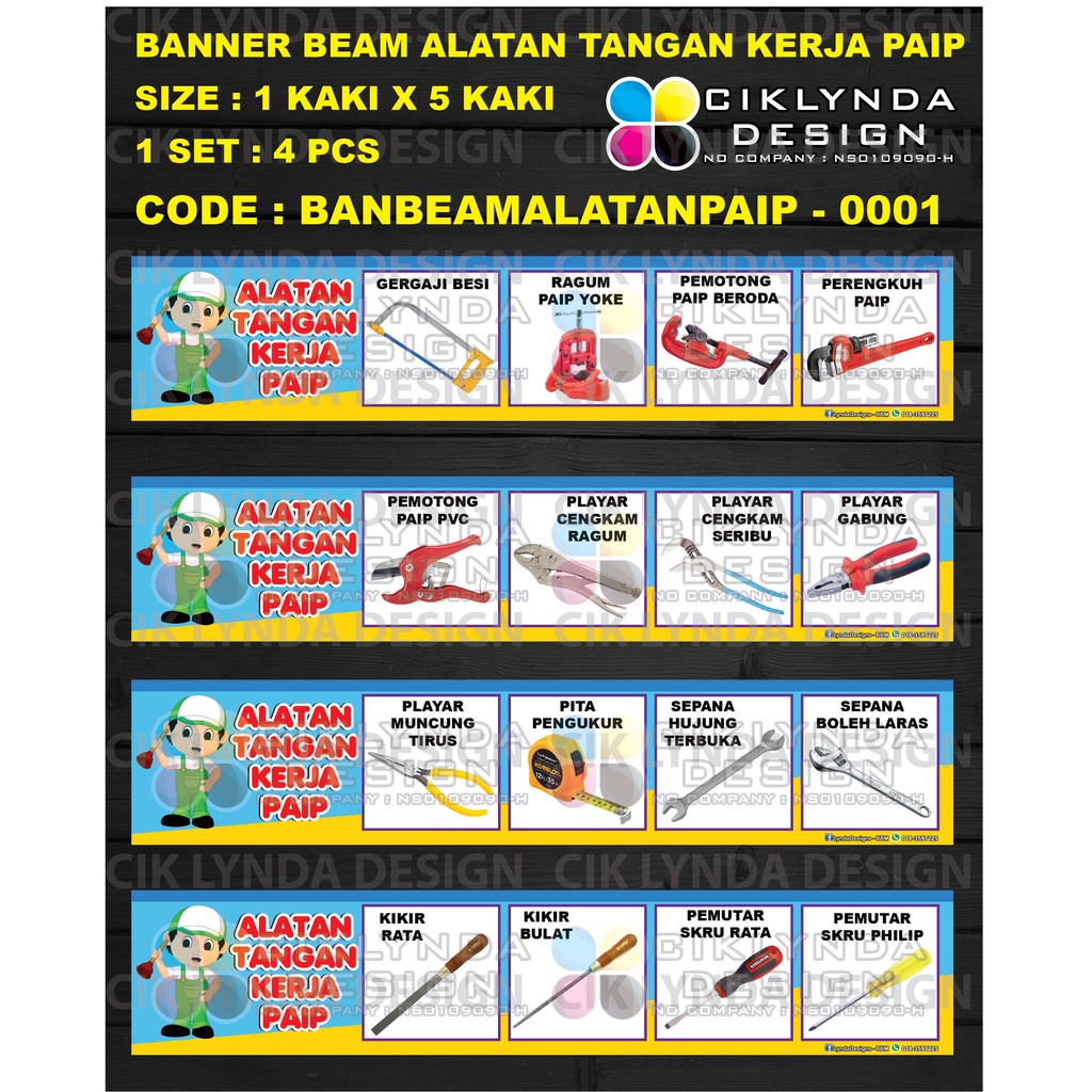 PRE-ORDER - BANNER SET BEAM ALATAN TANGAN KERJA PAIP - RBT | Shopee ...