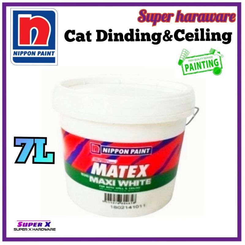 7l Nippon Matex Maxi White 15245  Emulsion Paint Cat Putih Wall Paint 