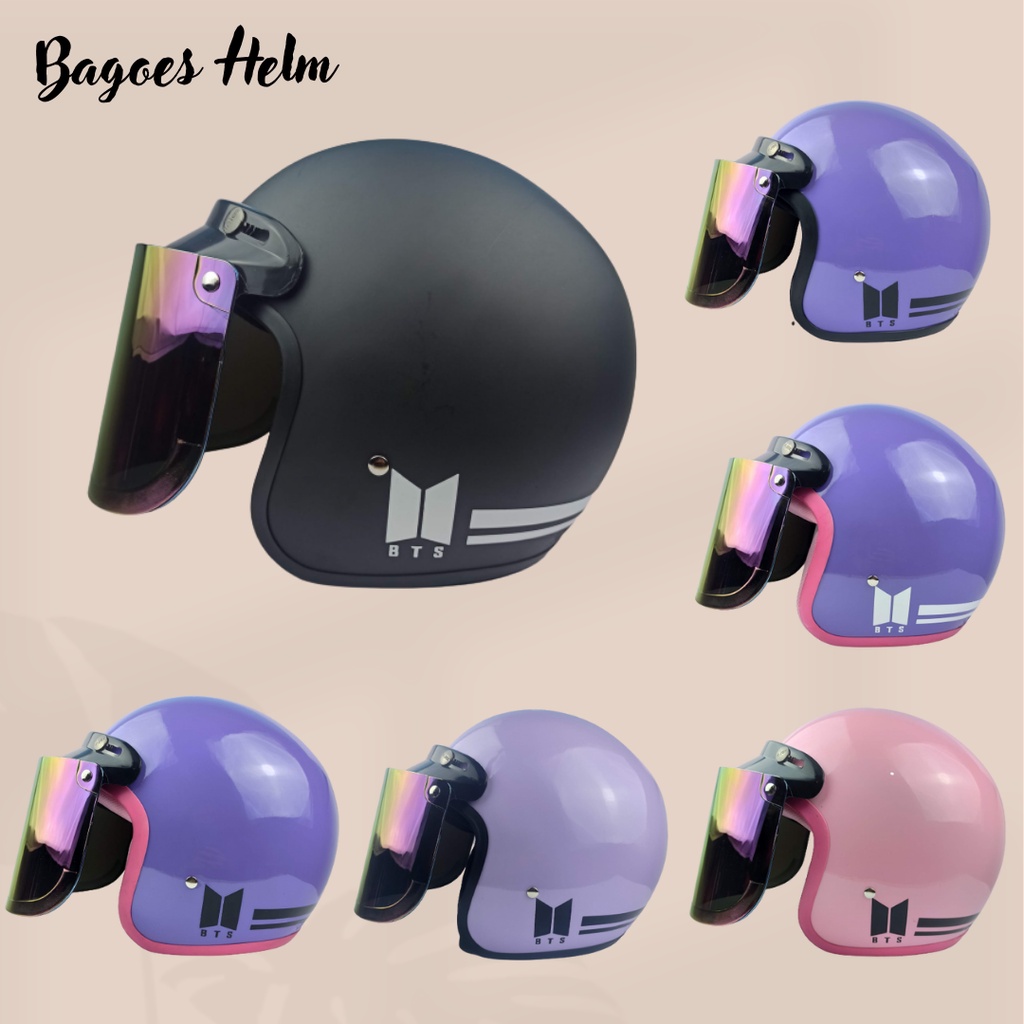 Retro Bogo Helmet for Adults, Boys and Girls, SNI with BTS ARMY K-pop ...