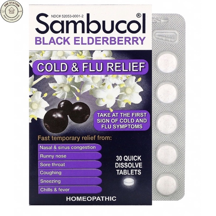Sambucol, Black Elderberry, Cold & Flu Relief, 30 Quick Dissolve Tablets Shopee Malaysia