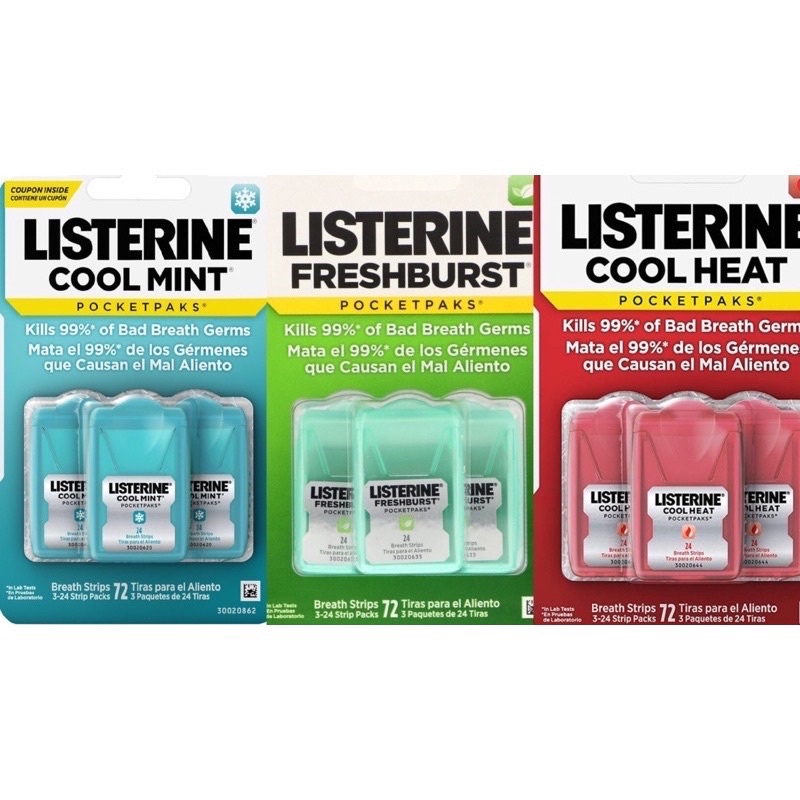 Listerine Pocketpaks Cool Mint / Fresh Burst / Cool Heat Breath