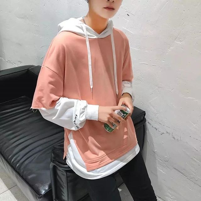 Oversized Two Layer Hoodie Two Tone Double Layer Swag Style Boy ...