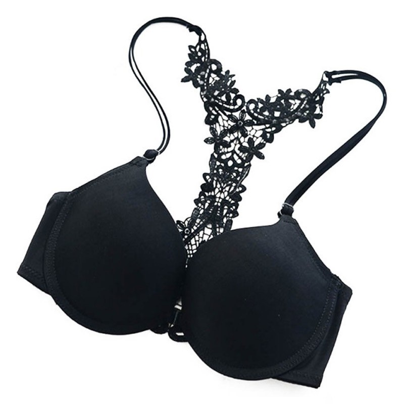 Buy Victoria's Secret Black Lace Push Up Racerback Bra from the