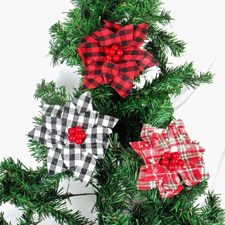 Large Buffalo Plaid Christmas Bows, Snowflake Christmas Wreath Bow Christmas Tree Ornaments - for Christmas Craft Supplies, Size: 1 PC, Black