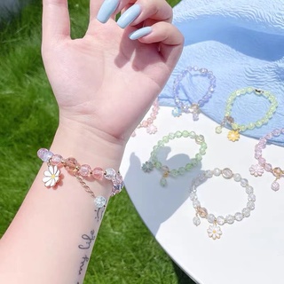 Fashion Crystal Daisy Flower Bracelet Women Girl Bangle Jewelry Birthday  Gift