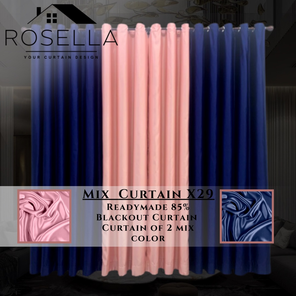 X29 - READYMADE CURTAIN! 85% BLACKOUT! LANGSIR RAYA MIX COLOUR Kain ...