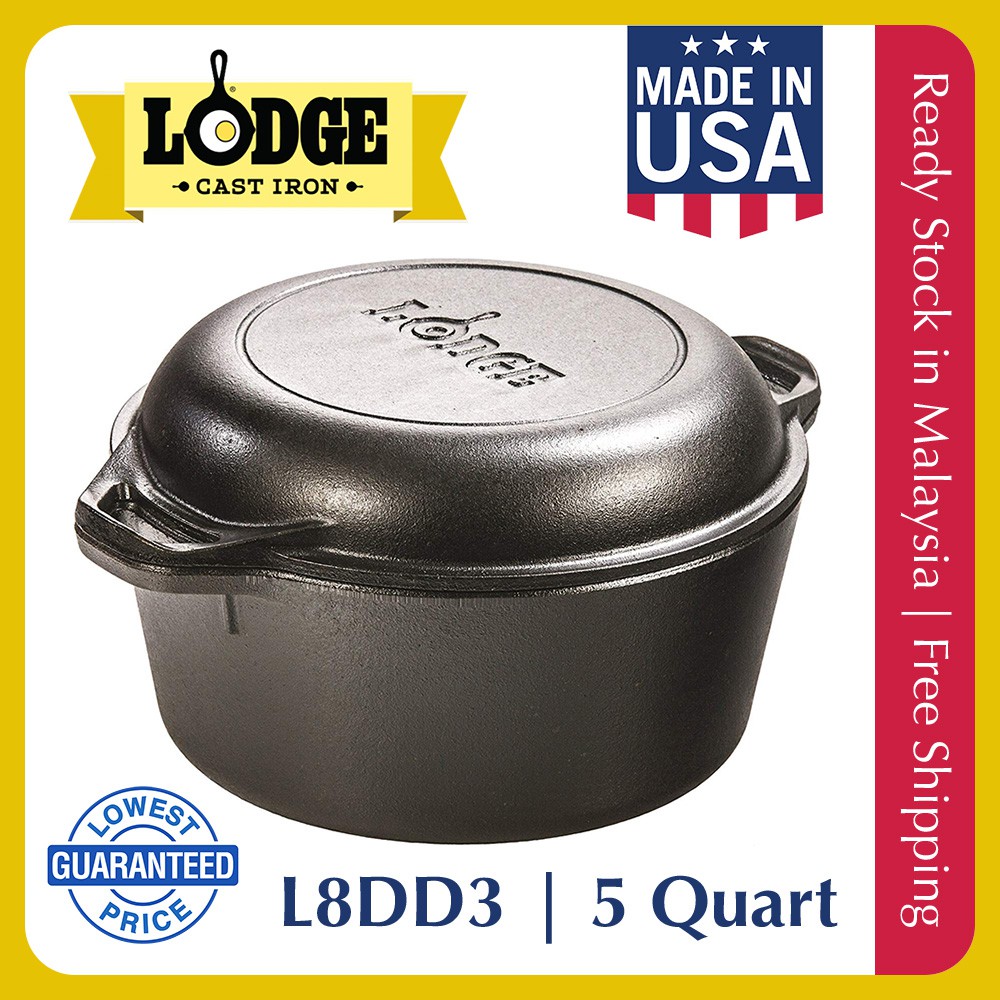 Lodge Pre-Seasoned Gietijzer 5 Delige Set, Zwart
