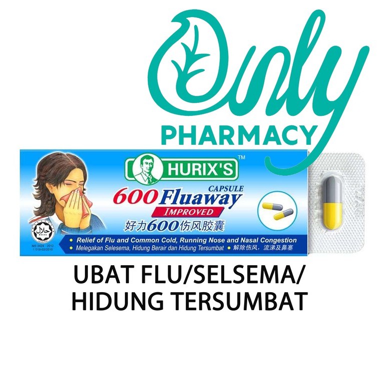 Hurix's 600 Fluaway Capsule 6's 好力600伤风丸 (Ubat selsema)  Shopee Malaysia