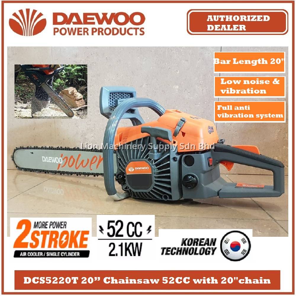Daewoo DCS5220T 20” Chainsaw 52CC with 20"chain - Brand From KOREA - 6 Months Local Warranty -