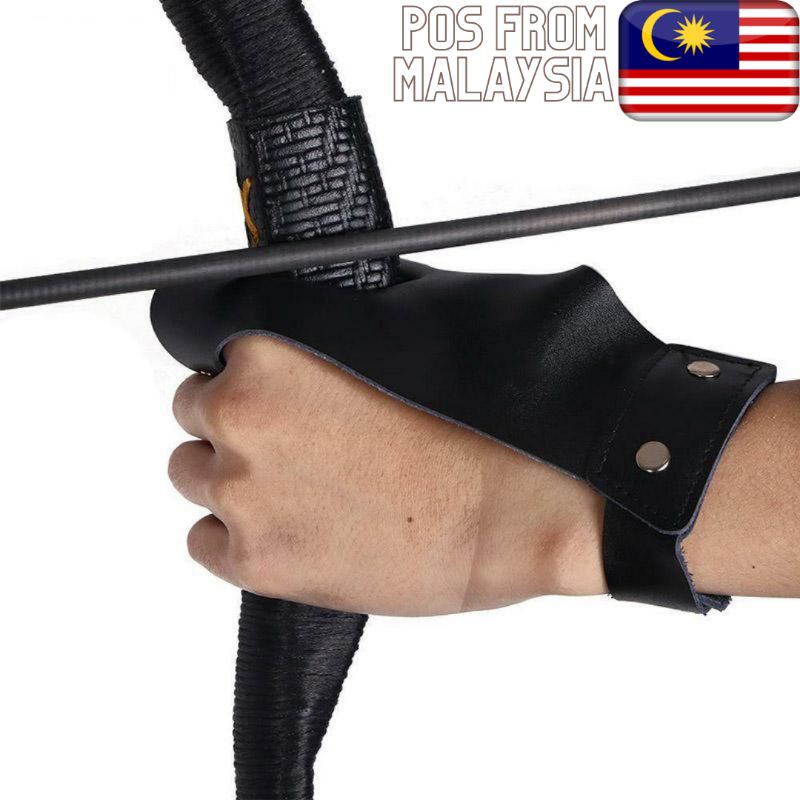 Left Hand Traditional Archery Leather Hand Guard Arrow Rest With Strap