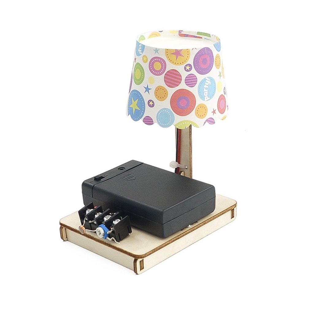Kids Science Experiment Kits Mini Light control Desk Lamp DIY Wooden ...