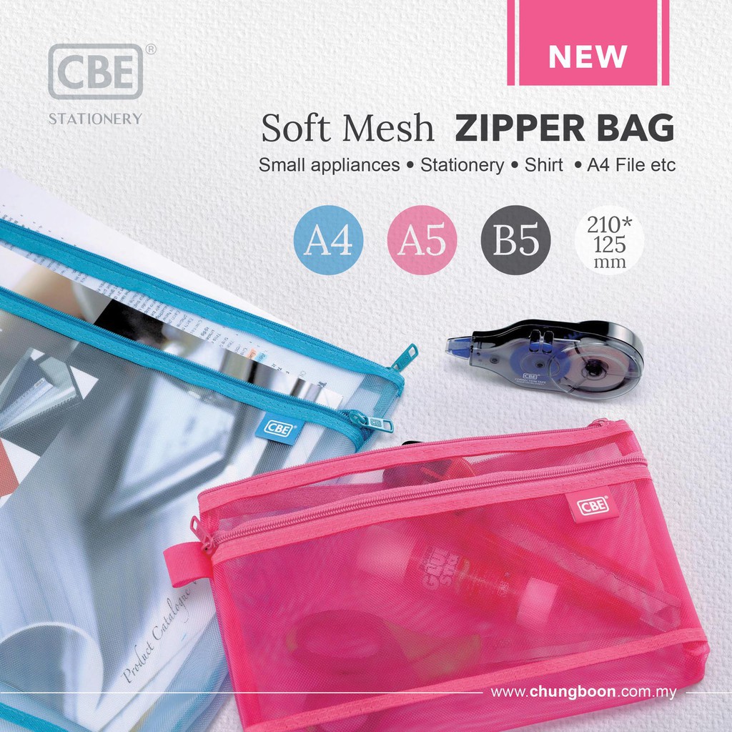 Mesh Zipper Pouch, 6 PCS 3 Sizes, A4 A5 A6 Zipper Bags Clear Zipper Pouch  Small