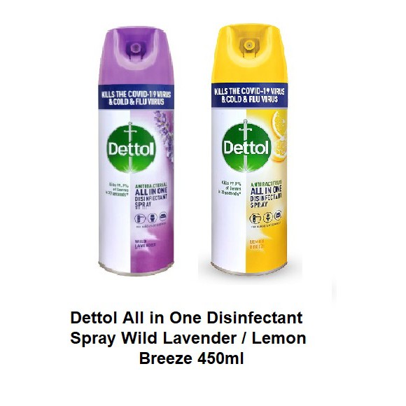 Dettol Disinfectant Spray Wild Lavender/Lemon Breeze 450ml Shopee Malaysia