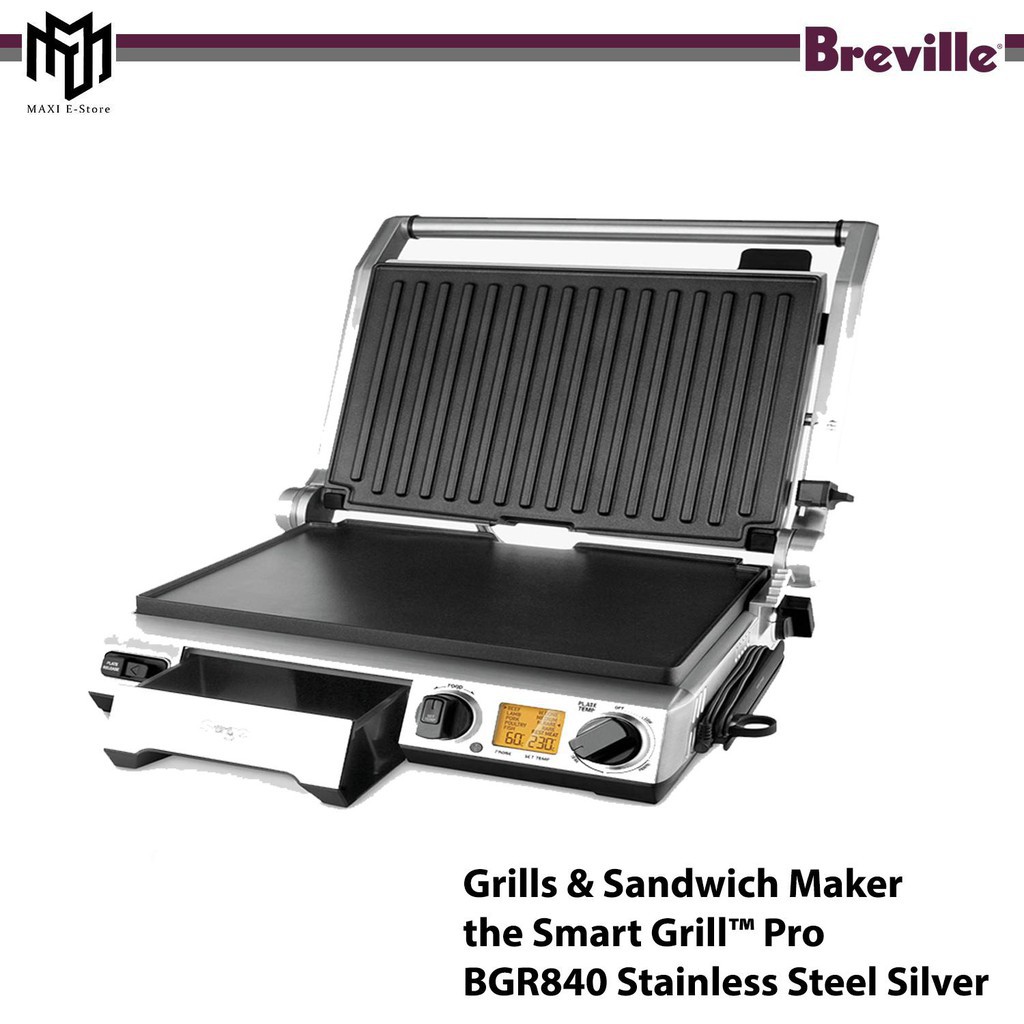 Breville the Smart Grill Pro Grills & Sandwich Maker BGR840 Stainless