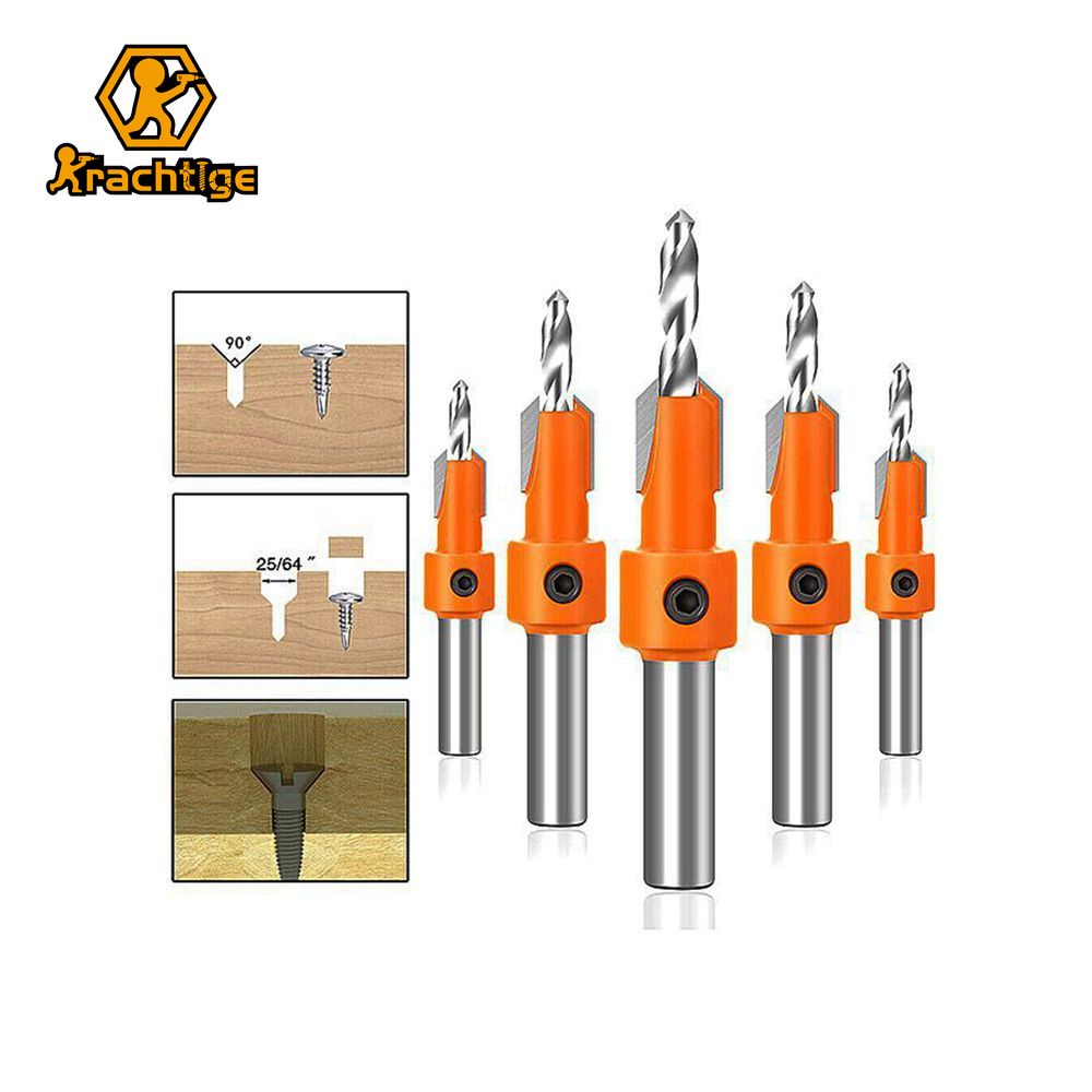 Aluminum Alloy Countersink Drill HSS Drill Bit Set for Screw ...