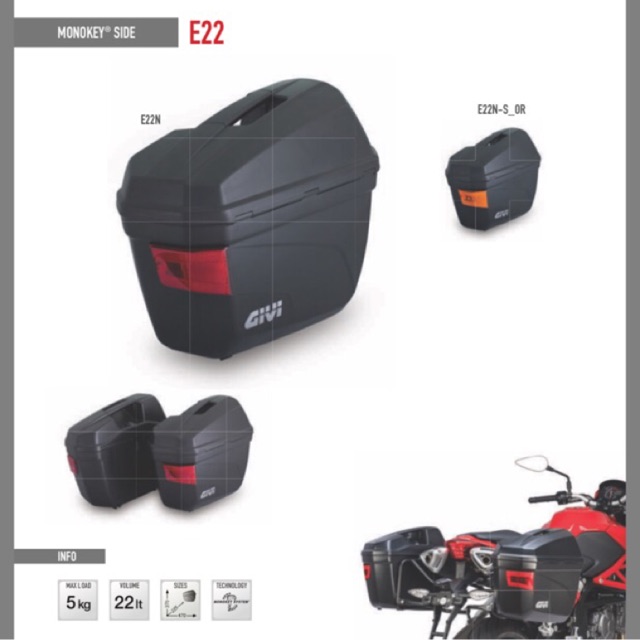 Givi e22n best sale monokey side cases