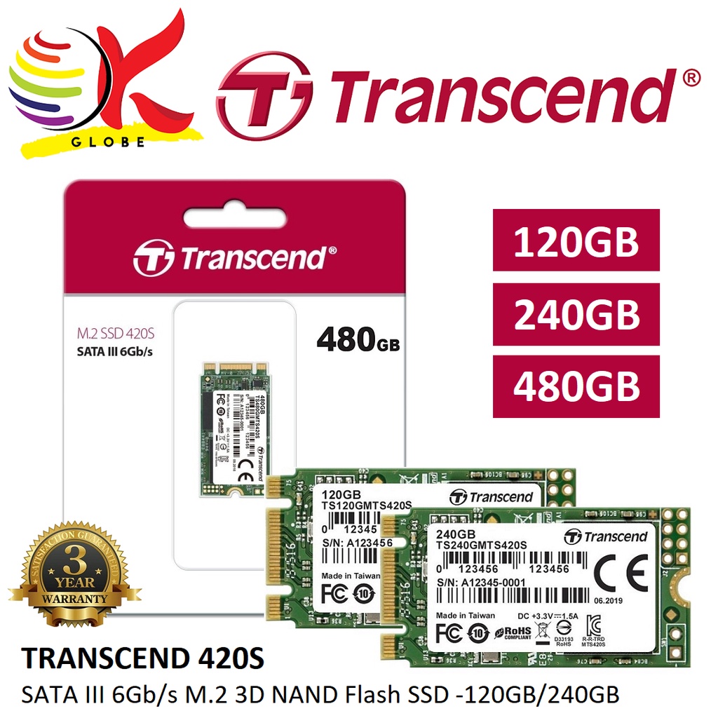 TRANSCEND M.2 MTS420S 420S / MTS425S 425S INT SSD SATA III 6GB/S ...