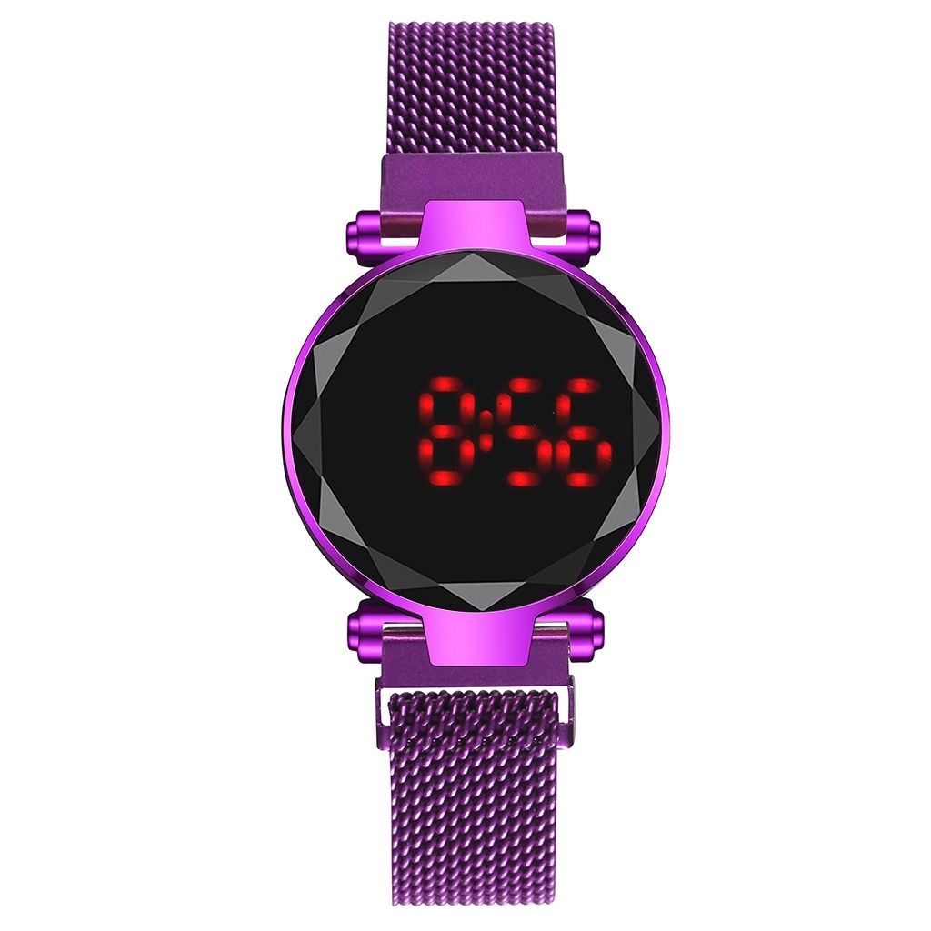 Magnetic Strap Led Watch For Girls Women Touch Screen LED Watch