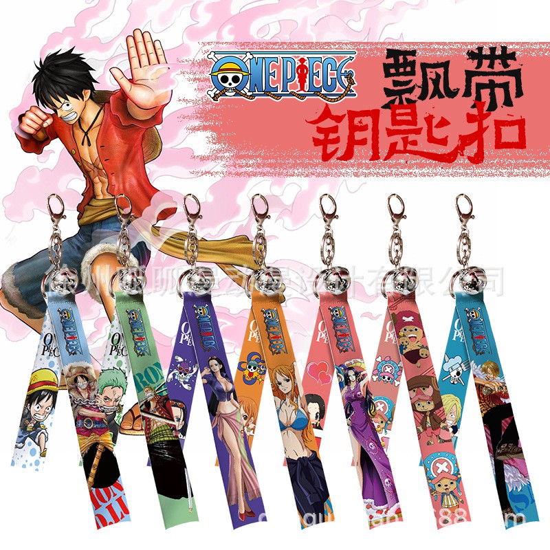 Anime One Piece Ribbon Keychain Backpack Decoration Pendant Luffy Zoro ...