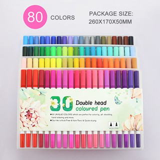 100 Colors Dual Tip Brush Marker Pens