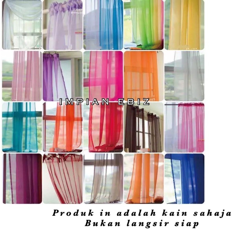 [KAIN SAHAJA ] Kain Langsir Sheer Organdi Kosong/Plain Organdy Sheer ...