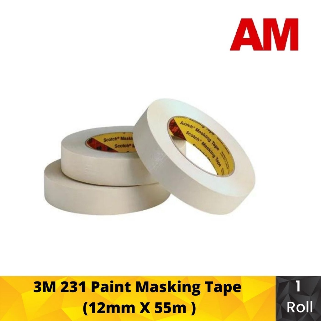 3M 231 Paint Masking Tape (12mm X 55m ) | Shopee Malaysia