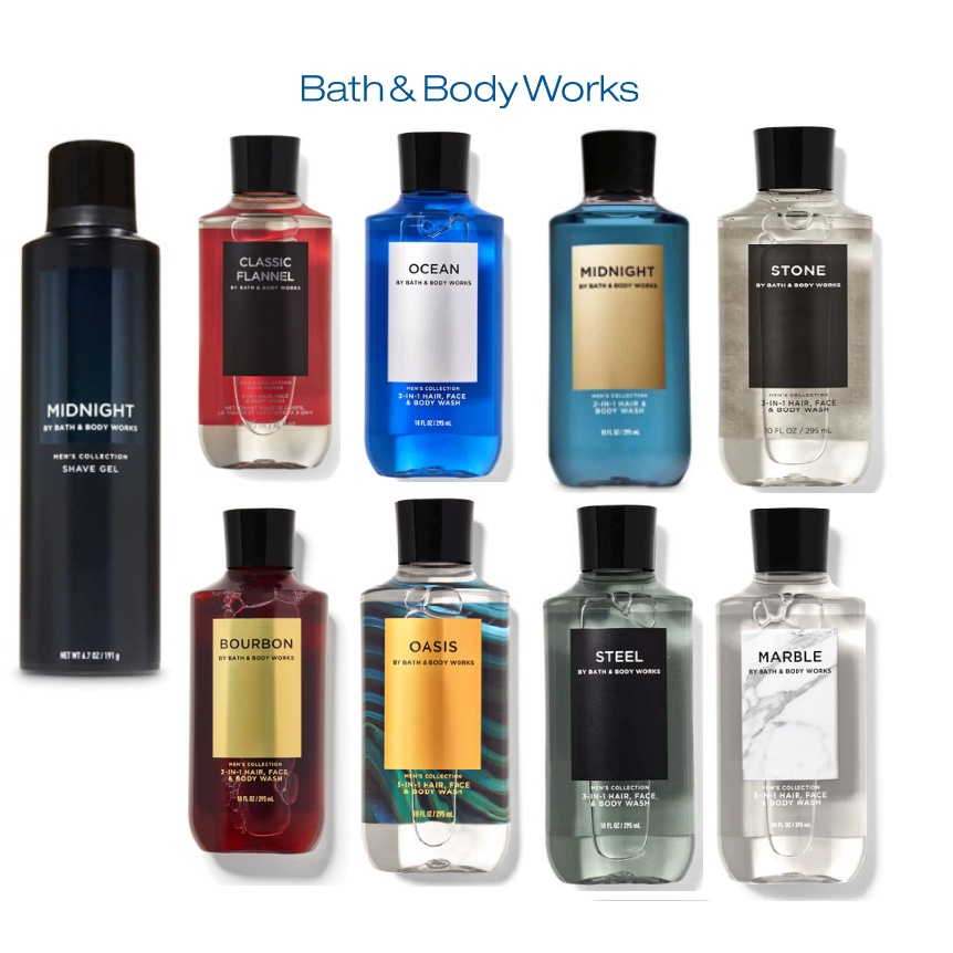 Bath & Body Works Men Hair & Body Shower Gel Teakwood Clean Slate Clear