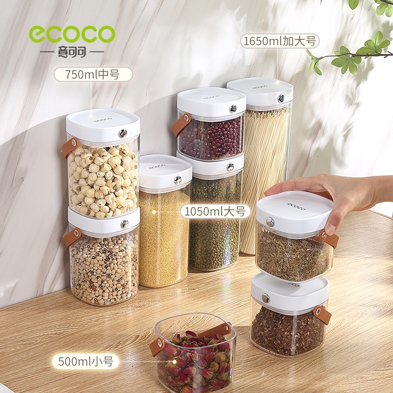 Ecoco Glass Jar With Cover Candy For Spices Seasoning Bottle Food ...