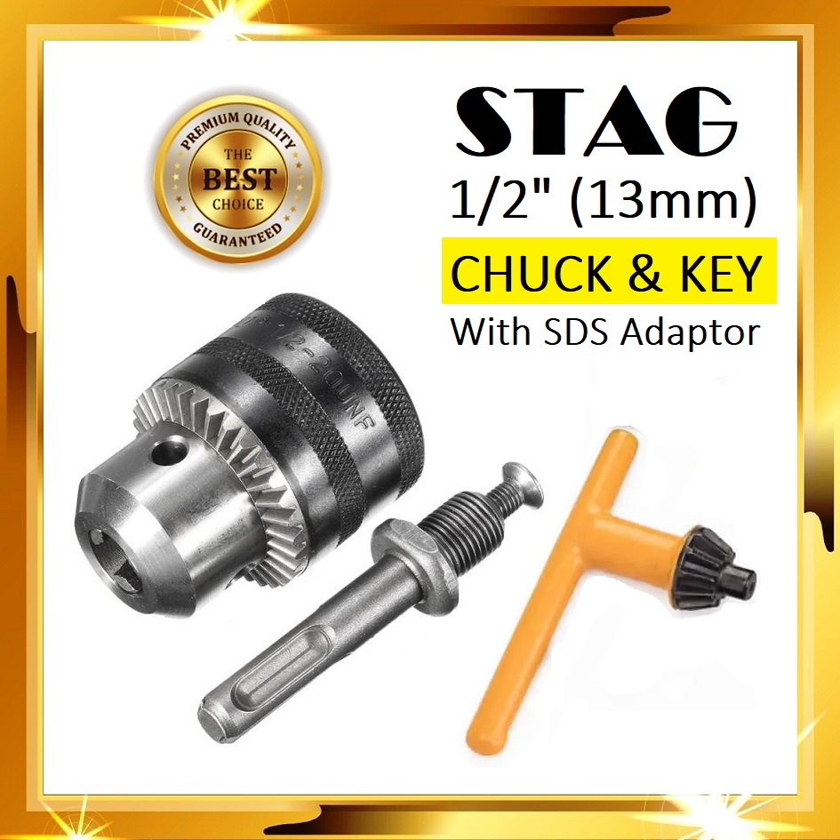 STAG 1/2" 13mm SDS Plus Drill Chuck Adaptor Set & SDS Adaptor | Kepala ...