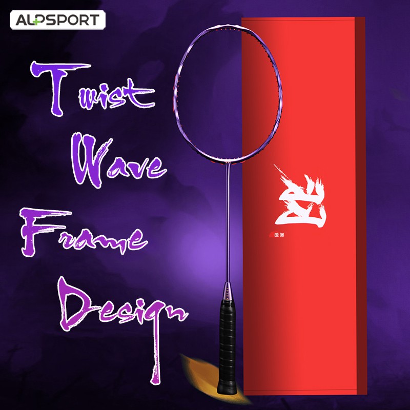 ALP JZD Wave Shape 5U 100% Full Carbon Fibre Twist Frame Badminton ...