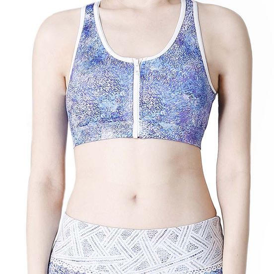 Zip-Up Sports Bra: Blue