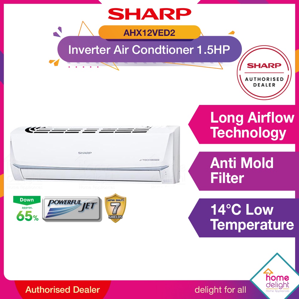 Sharp Inverter Air-Conditioner 1.5HP (R32) [ AHX12VED2 ] | Shopee Malaysia