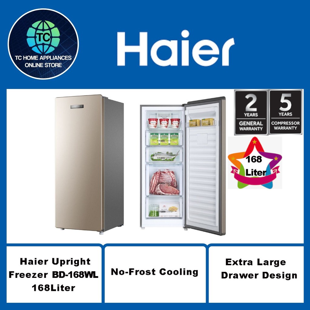 Haier 168L Upright Freezer (BD168WL) Shopee Malaysia