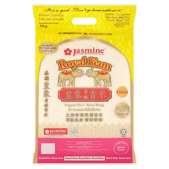 IMPORT AND PACKED IN THAILAND : 100% ORIGINAL : JASMINE ROYAL SIAM FRAGRANT RICE / BERAS WANGI SIAM 5KG