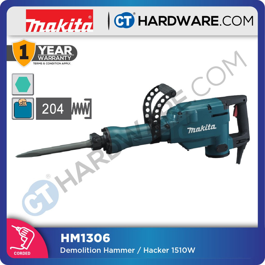 MAKITA HM1306 1510W Demolition Hammer Hacker 1510W 28.8J