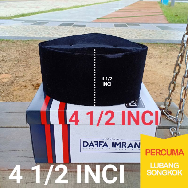 Songkok Tinggi 4 1/2 INCI Baldu Tebal ( 3crown velvet korea) Percuma ...