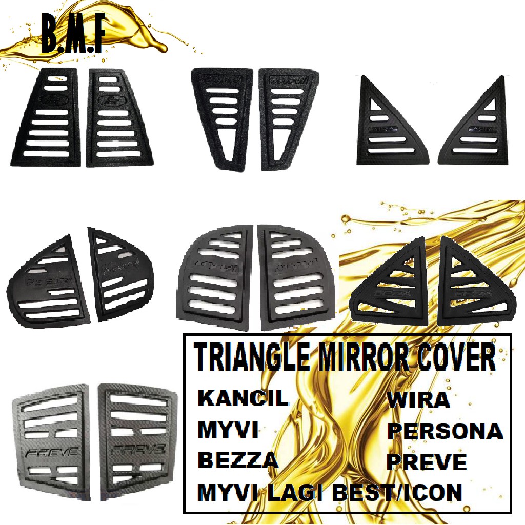 Perodua Myvi Triangle Window Cover Rear Side Mirror Cover Protector 1 ...