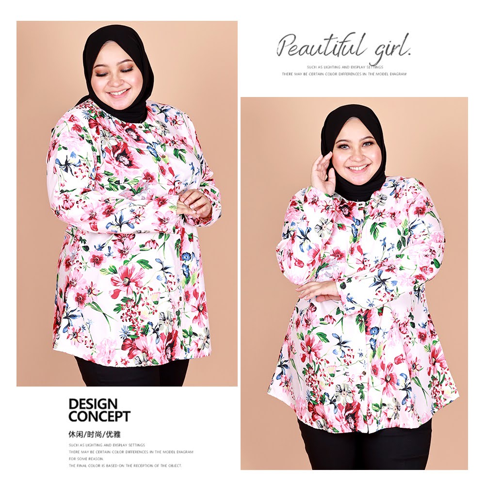 Ready Stock Women Long Sleeves Blouse Pattern Tops [8770] | Shopee Malaysia