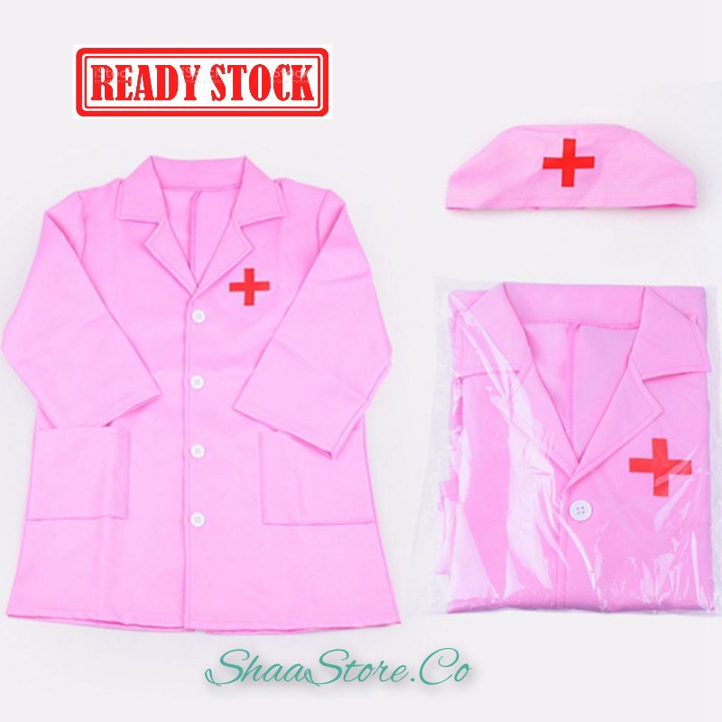 Baju Nurse Budak Kids Nurse Coat Nurse Uniform Nurse Costume + FREE 🎁 Shopee Malaysia