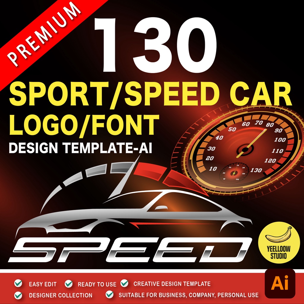 130 Car/ sport car/Speed car/Race car Logo design template and element ...
