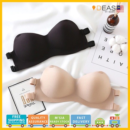 Women Invisible Bra Nu Bra Seamless Strapless Push Up Bra Backless Strap  Free Size for Wedding Party