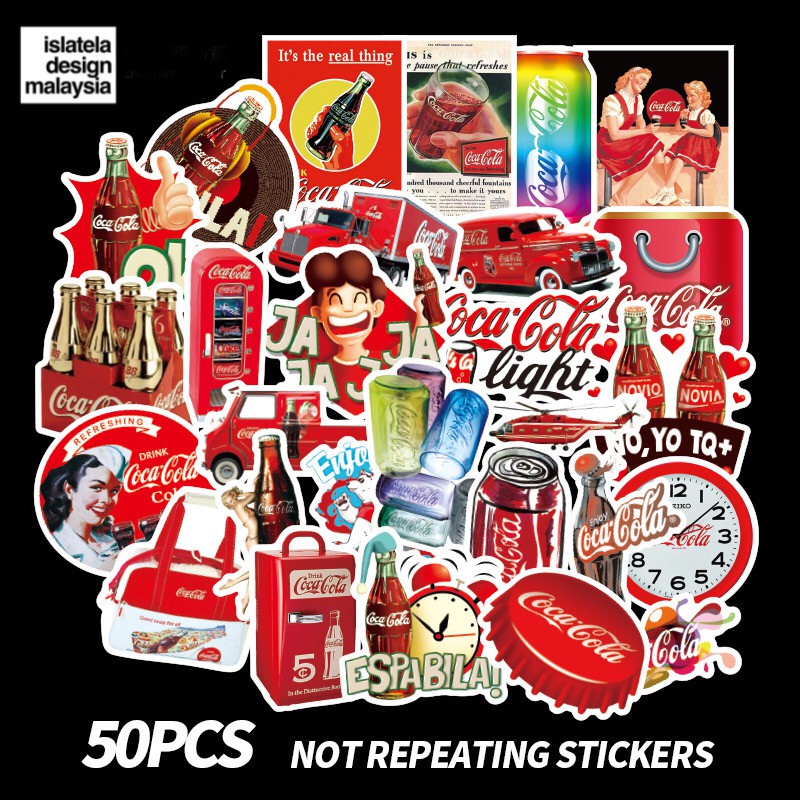 50pcs COCA COLA Vinyl Decal graffiti STICKERS bomb for laptop, fridge ...