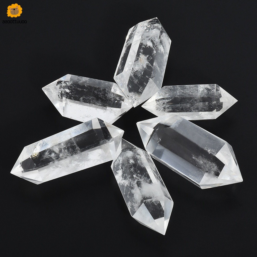 1pc Natural Minerals Rock Transparent Crystal Stone Double Pointed ...