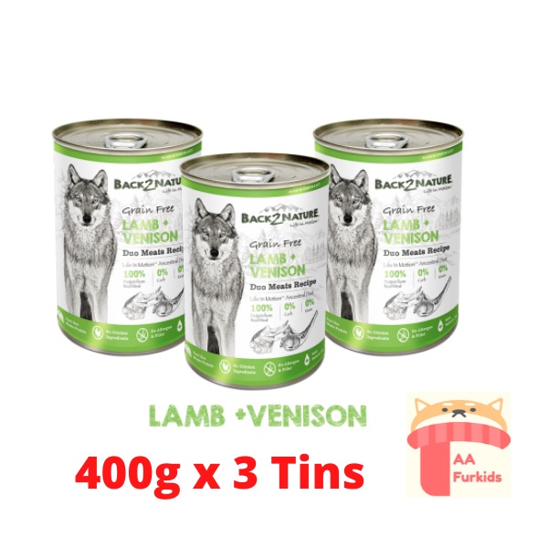 Lamb And Venison Dog Food With Parsnips Reference: Back 2 Nature Lamb Venison Dog Wet Food 400G X