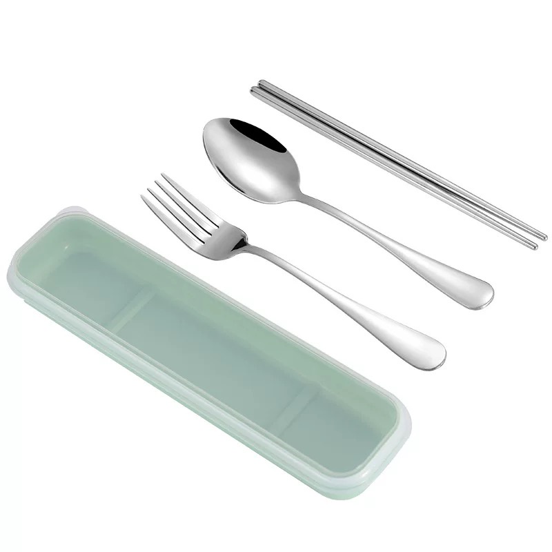 1pc Cute Stainless Steel Utensils Set, Portable Outdoor Cartoon Spoons &  Forks & Chopsticks