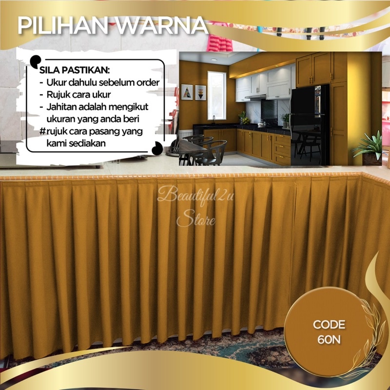 🔥Langsir Skirting dapur🔥Table top, meja mesyuarat,sink(HARGA