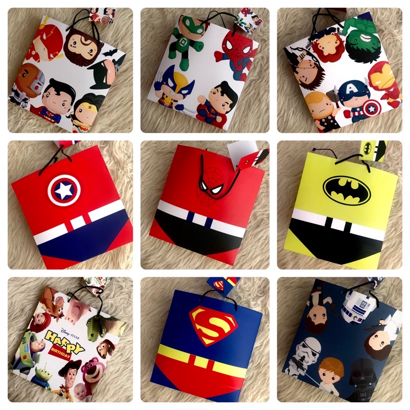 Avengers/batman/spiderman/birthday paper bag/birthday hampers | Shopee ...