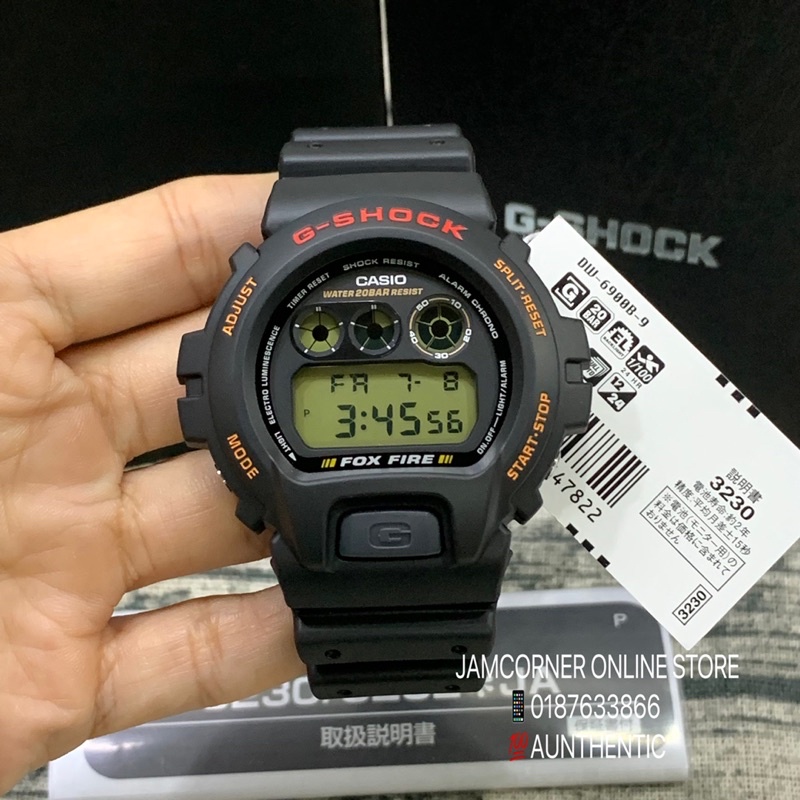 JAPAN SET 100% ORIGINAL CASIO G-SHOCK FIRE FOX DW-6900B-9 / DW-6900B-9JF  GSHOCK FOX FIRE READY STOCK