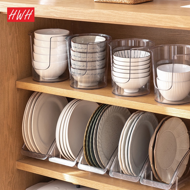 HWHOME Kitchen Plastic Dinnerware Bowls Plates Storage Rack | Shopee ...