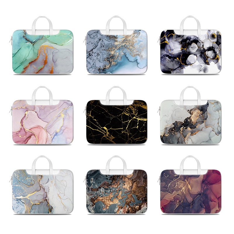 DIY Marble PU Laptop Bag 12 13.3 14 15.6 17.3 Inch Handle Bag Laptop Backpack Women s Bag Shopee Malaysia